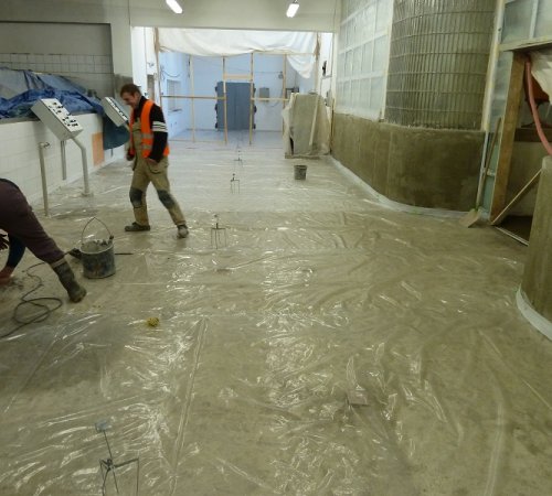 Lité betonové podlahy v úpravně pitné vody - Moštiště