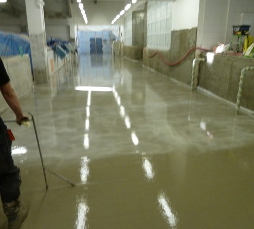 Lité betonové podlahy v úpravně pitné vody - Moštiště